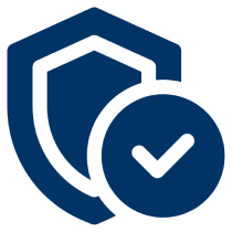 Shield icon with checkmark symbol.