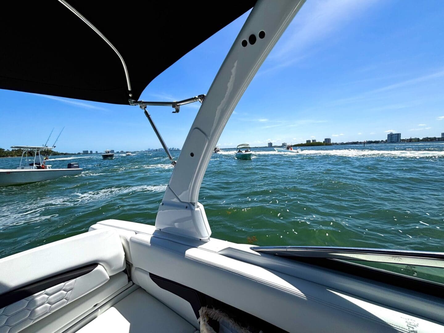 View from a boat on sunny day.